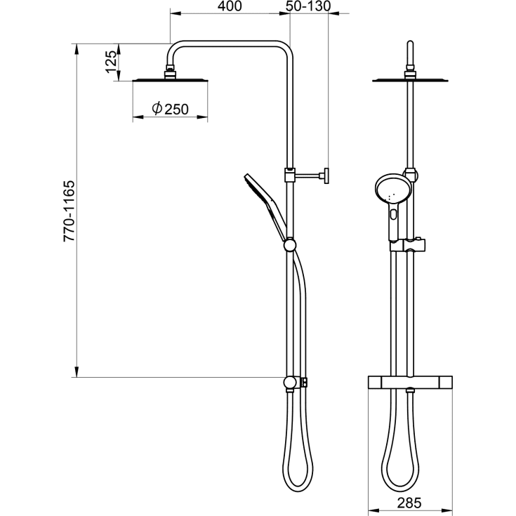 Gustavsberg Atlantic Round brusesæt, krom