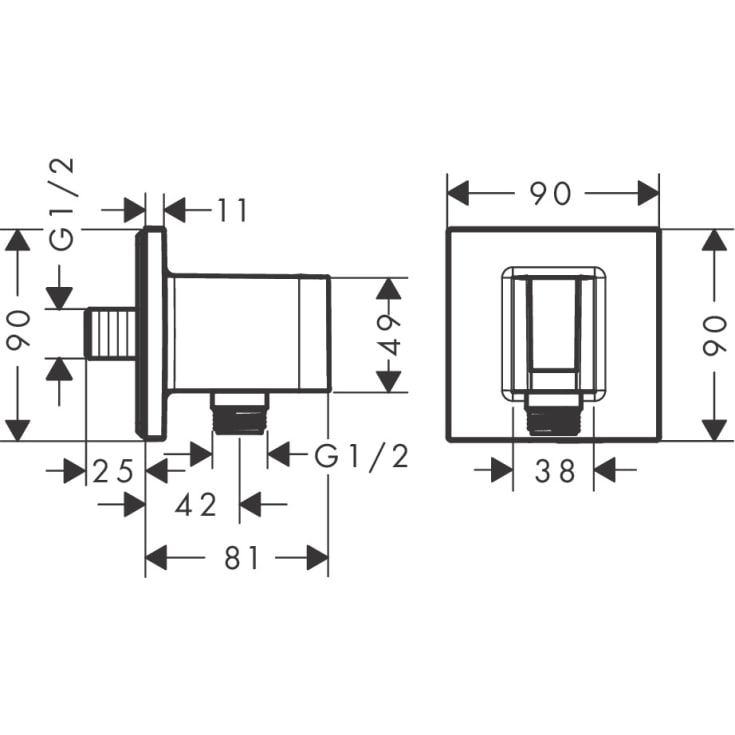 Hansgrohe FixFit E slangeudtag, børstet bronze