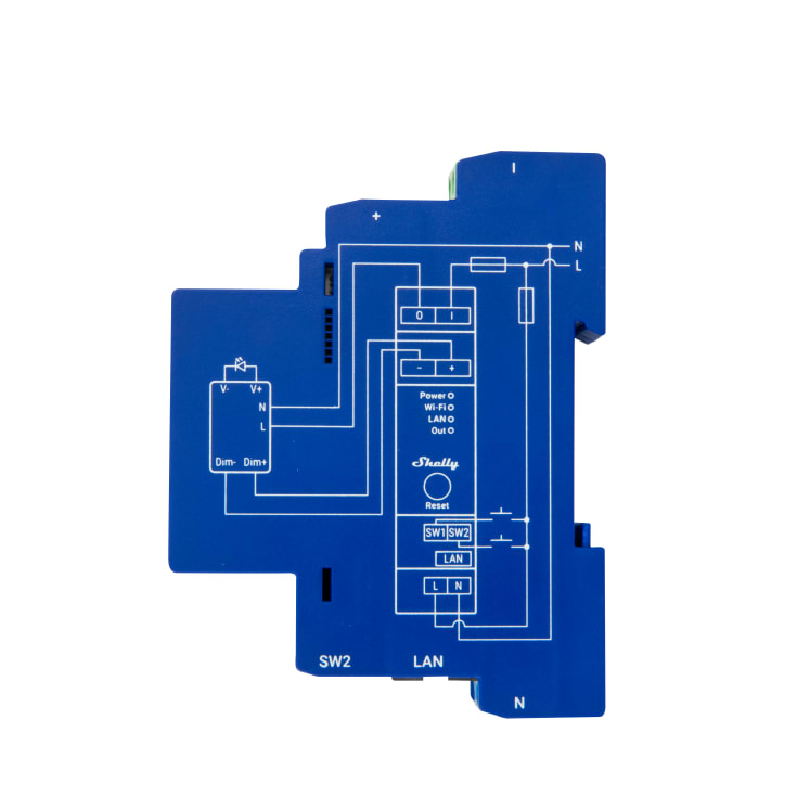 Shelly Pro Dimmer 0/1-10V PM - 0/1-10V styring
