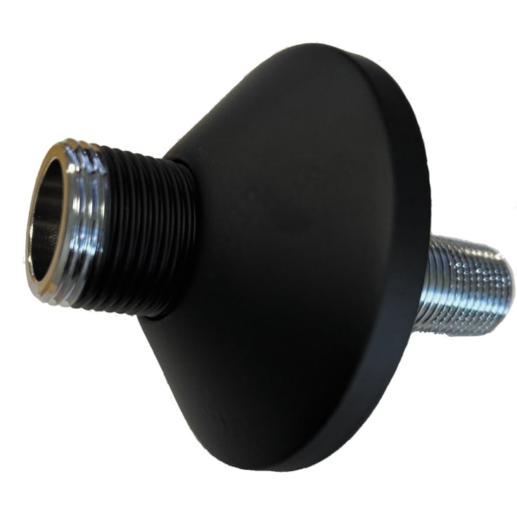 Roth rett nippel, med dekkskive, 1/2" x 3/4" utv.gjenge, Sort