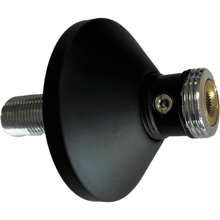 Roth rett nippel, med dekkskive og avstegning, 1/2" x 3/4" utv.gjenge, Sort