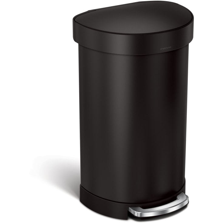 Halvrund pedalspand sort 45L