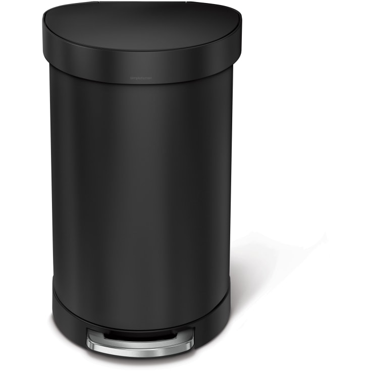 Halvrund pedalspand sort 45L