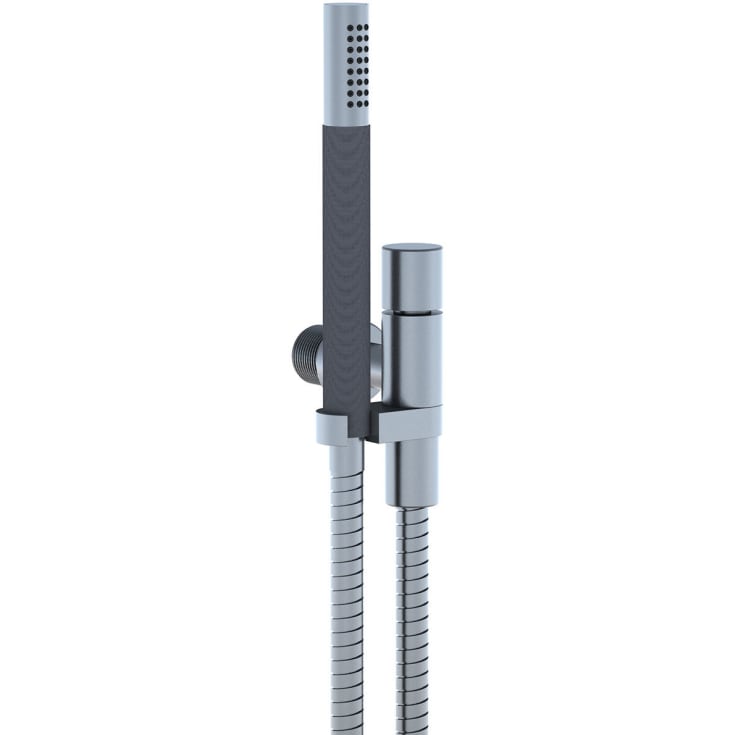 Vola 070 holder med kontraventil, med hånddusj, messing natur