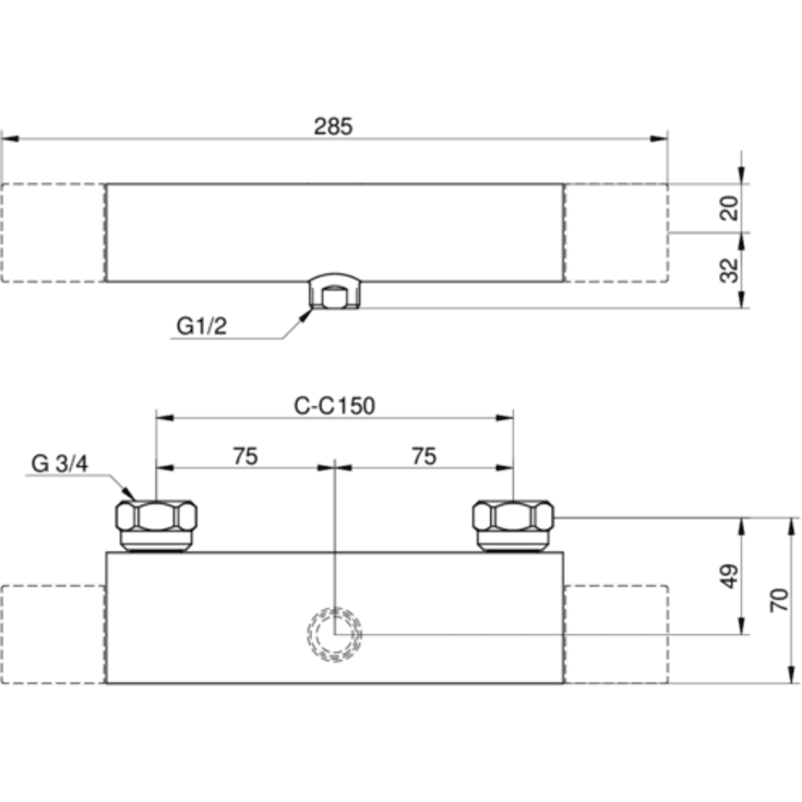 Gustavsberg Nautic brusearmatur, krom