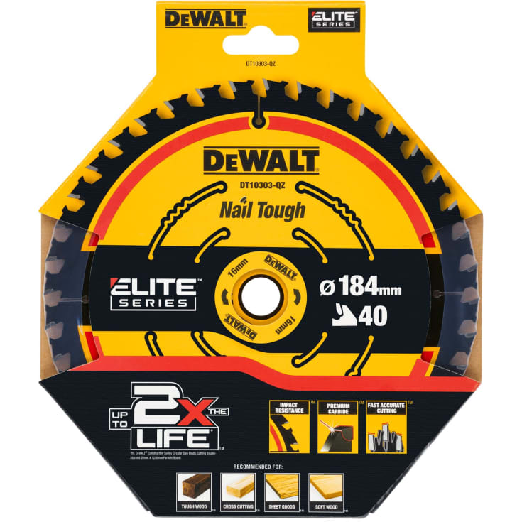 DeWalt Carbide Elite sirkelsagklinge, Ø184/16 mm, 40 tenner