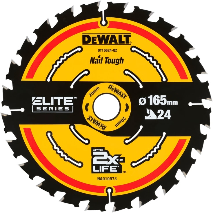 DeWalt Carbide Elite sirkelsagklinge, Ø165/20 mm, 24 tenner