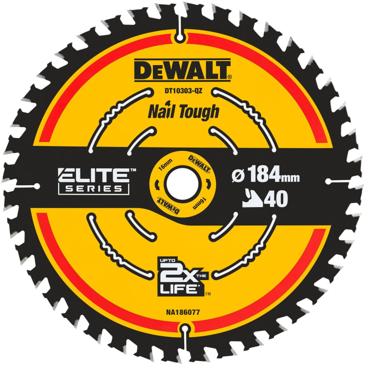DeWalt Carbide Elite sirkelsagklinge, Ø184/16 mm, 40 tenner