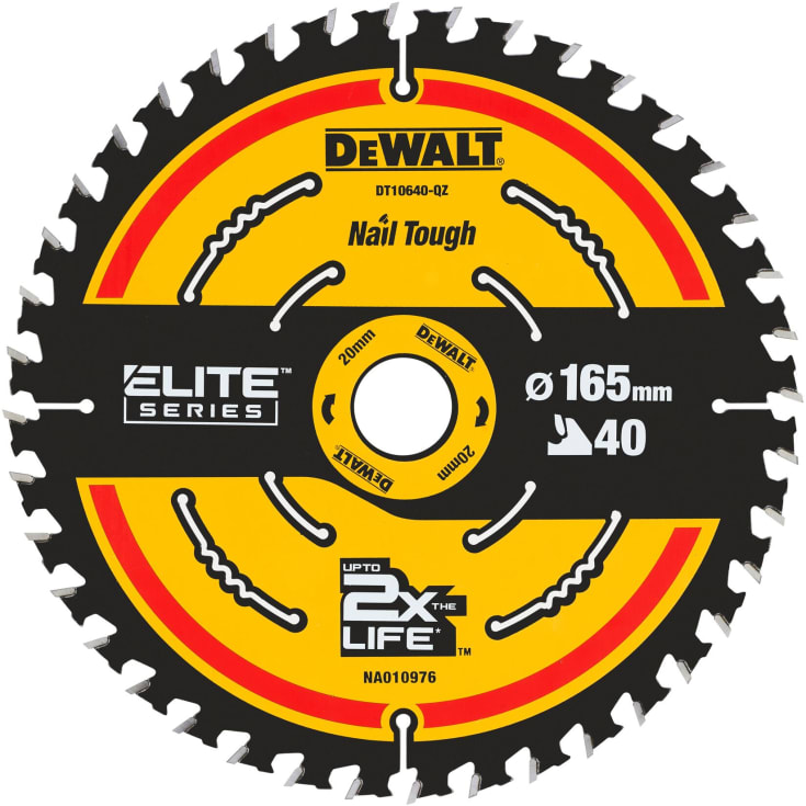 DeWalt Carbide Elite sirkelsagklinge, Ø165/20 mm, 40 tenner