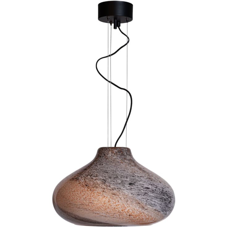 Mira anheng i blåst glass helt unik ø 45 naturblanding H 140 cm E27