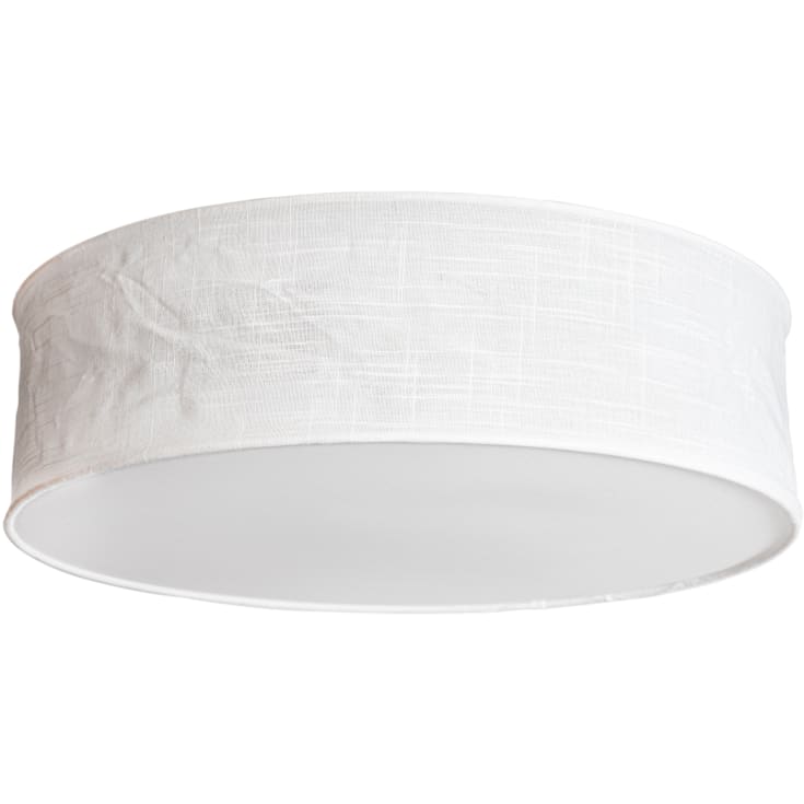 Hvit taklampe i ø 60 cm H19,5 cm med 3 x E27 laget av hvit tekstil