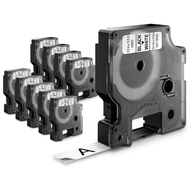 DYMO® Standard D1 tape, 9 mm, sort på hvid, 10 ruller