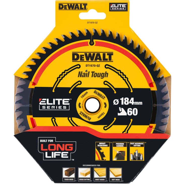 DeWalt Carbide Elite sirkelsagklinge, Ø184/16 mm, 60 tenner