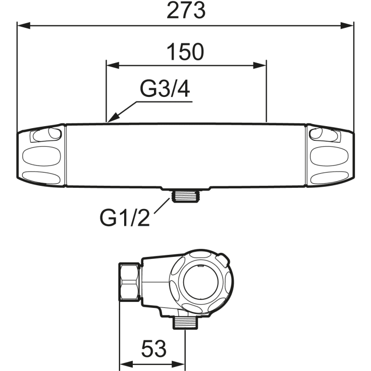 FM Mattsson 9000XE brusearmatur, børstet krom