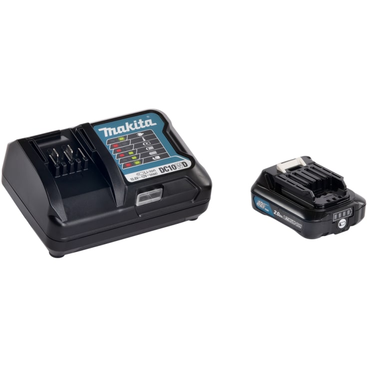 Makita batteri og lader, 1 x 12 V/2,0 Ah