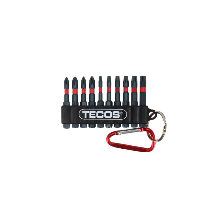 Tecos bitssæt T-B010R, 50 mm, 10 dele