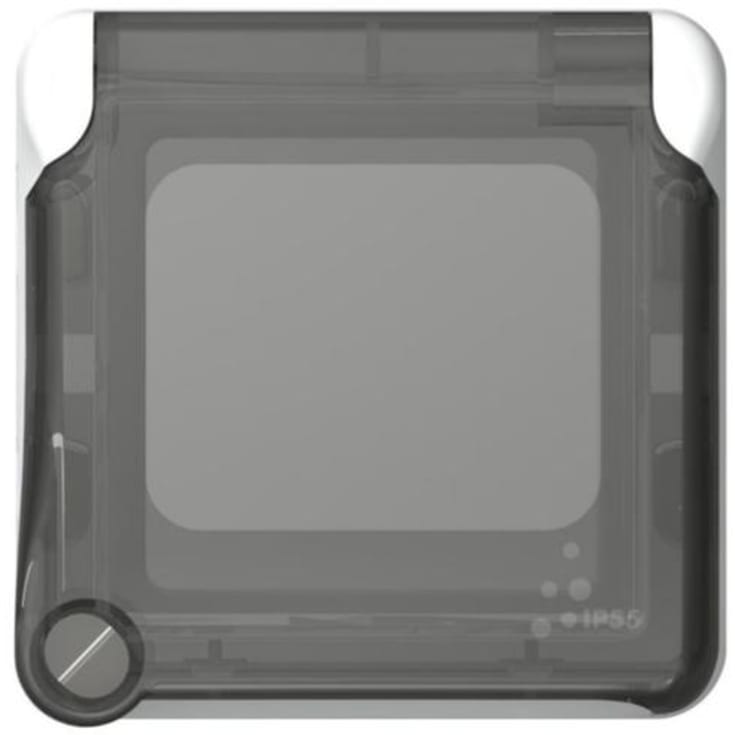 Plexo-ramme med hengslet lokk 2M grå/hvit IP55