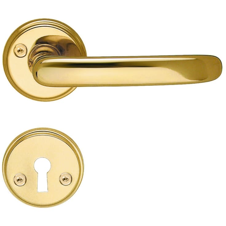 Beslagsboden Basic Classic dörrhantag, polerad mässing