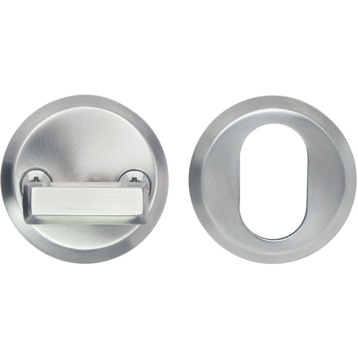 Beslagsboden cylinderring og vrider, børstet stål