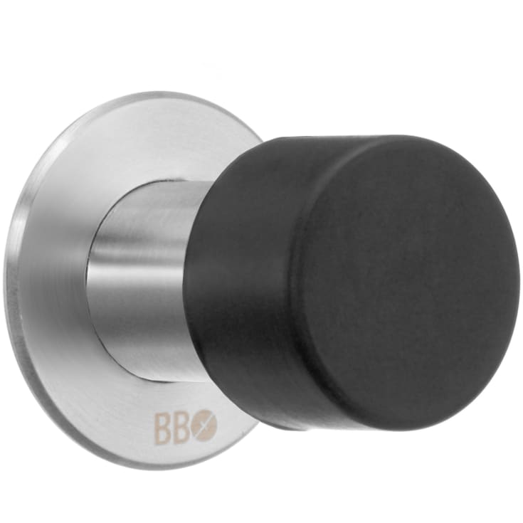 Beslagsboden dørstopper, børstet stål, 4,5 cm