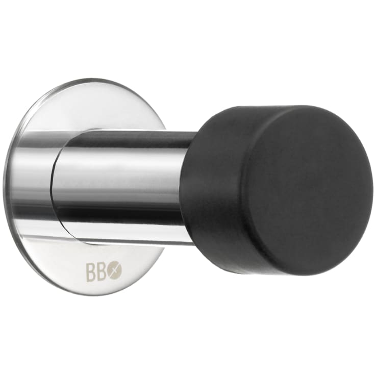 Beslagsboden dørstopper, poleret stål, 7,5 cm
