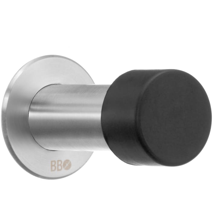 Beslagsboden dørstopper, børstet stål, 7,5 cm