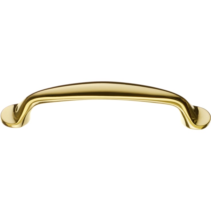 Beslagsboden bøjlegreb, cc 96 mm, poleret messing