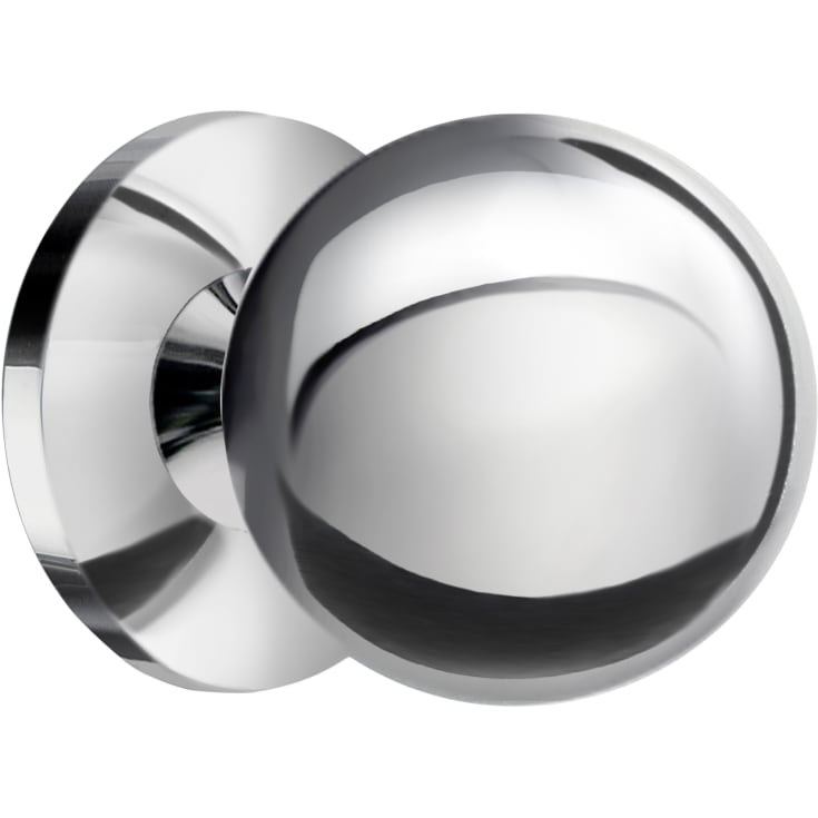 Beslagsboden knop, poleret krom