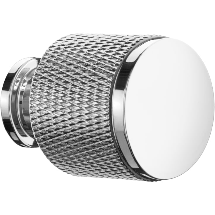 Beslagsboden knop, poleret krom