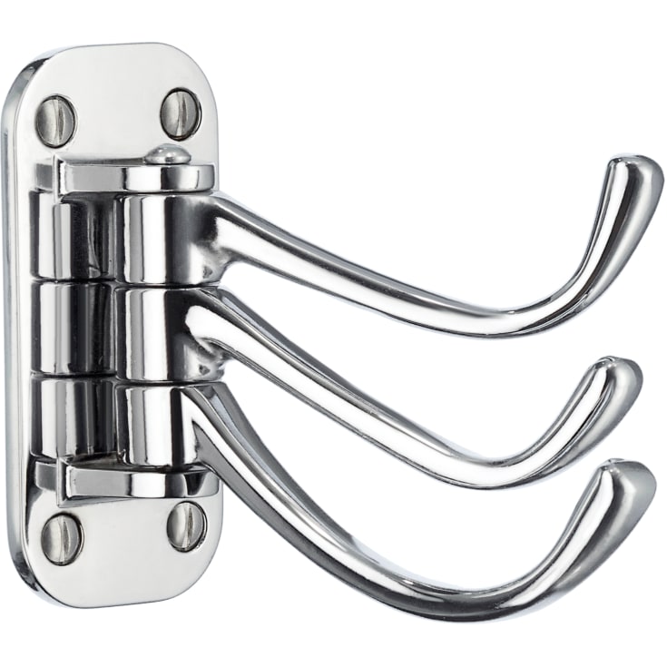 Beslagsboden håndklædekrog, poleret krom