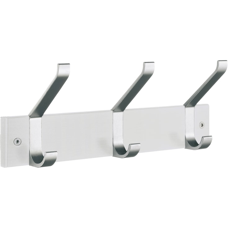 Knagerække, 3 knager, Hvid/aluminium