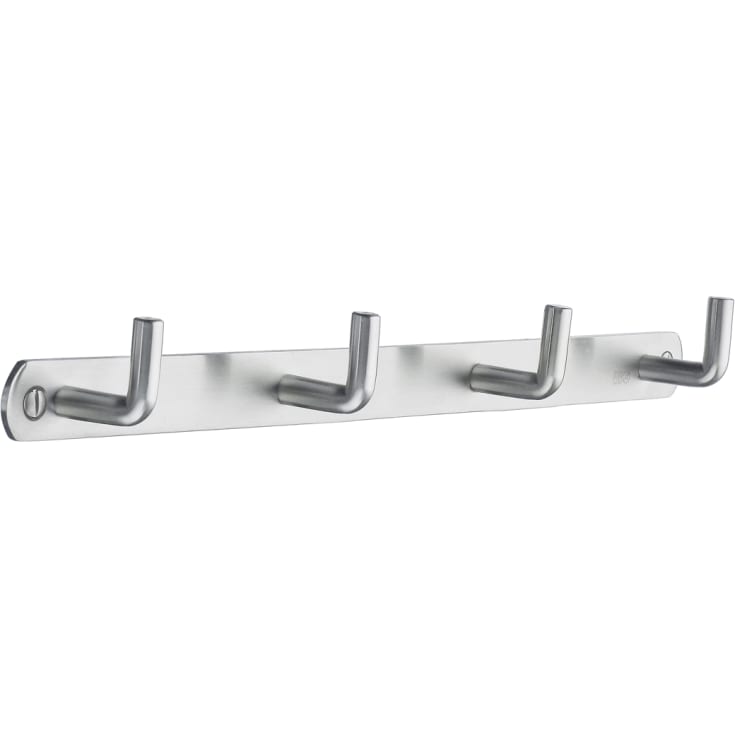 Beslagsboden knagerække, børstet rustfrit stål