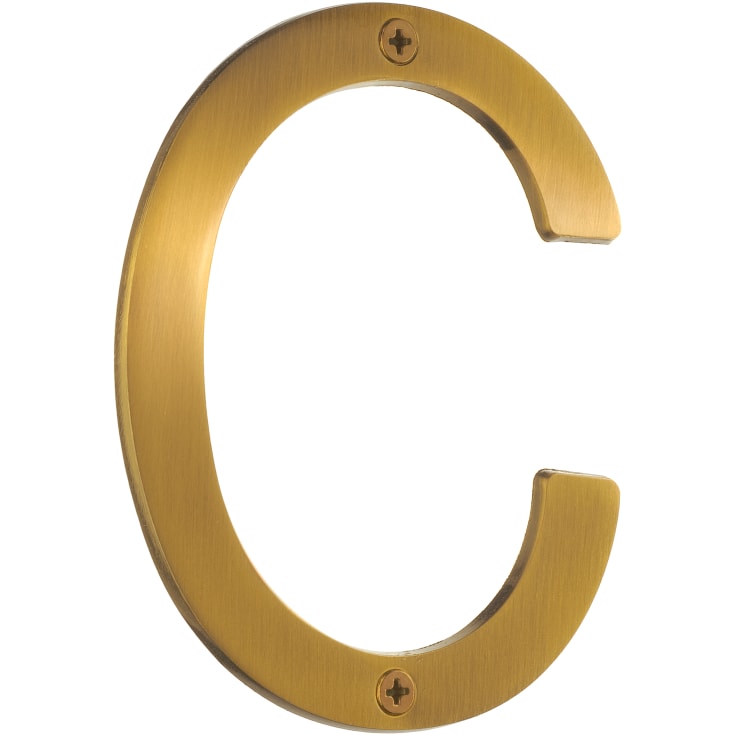 Beslagsboden Villa husbokstav, C, borstad mässing