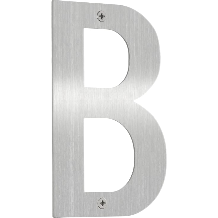 Rustfri husbogstav B, børstet rustfrit stål
