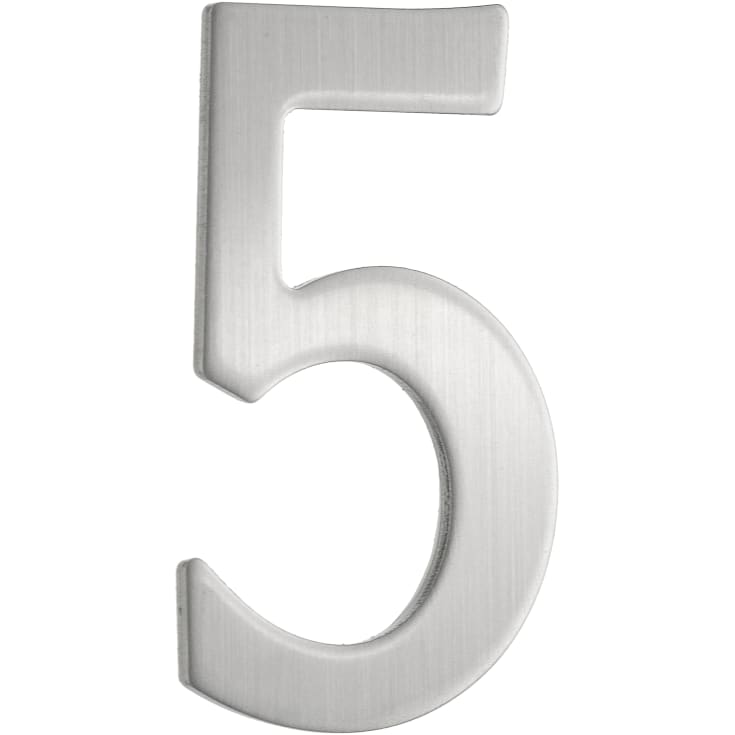 Beslagsboden rustfri postkassenummer, 5, børstet stål