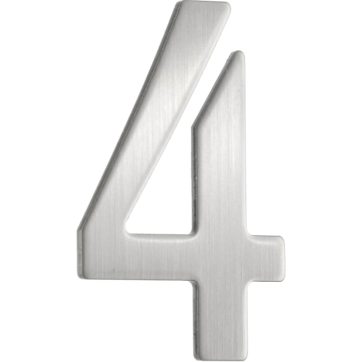 Beslagsboden rustfri postkassenummer, 4, børstet stål