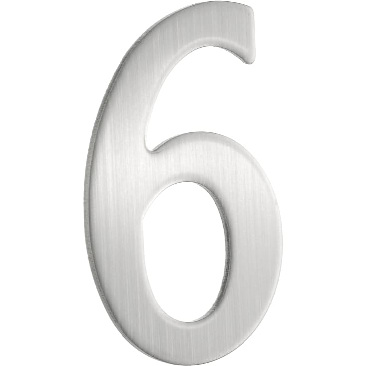 Beslagsboden rustfri postkassenummer, 6, børstet stål