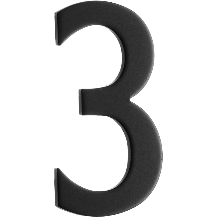 Beslagsboden rustfri postkassenummer, 3, sort