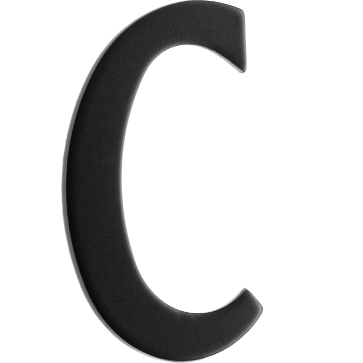 Beslagsboden rustfri postkassebogstav, C, sort