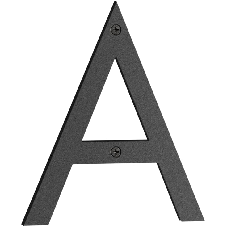 Beslagsboden Nordic husbogstav, A, mat sort