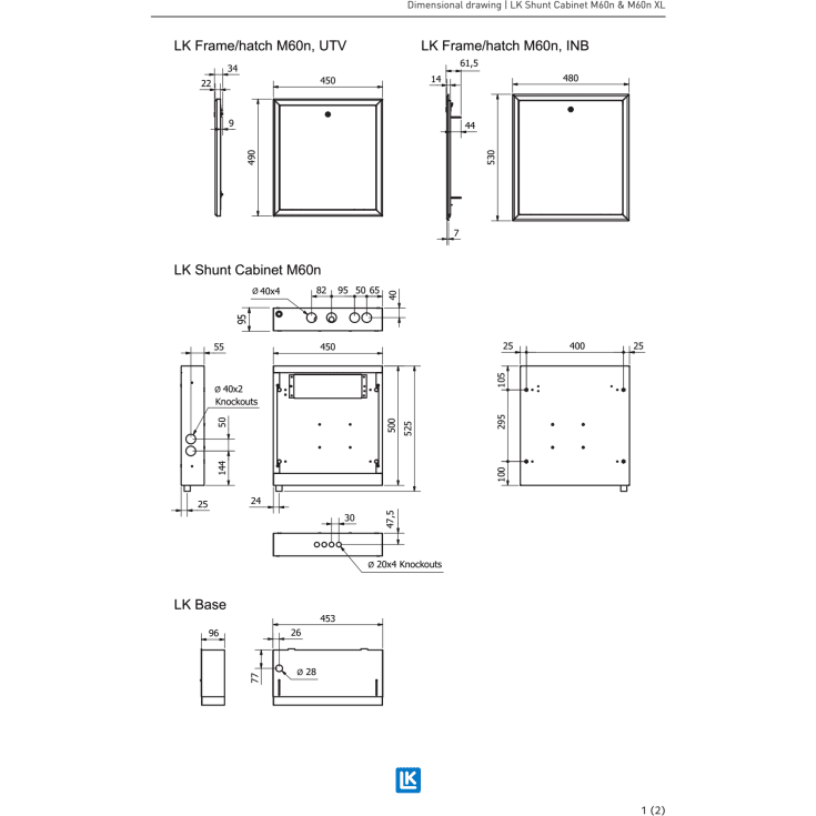 LK Systems M60n XL 145 fördelarskåp, vit