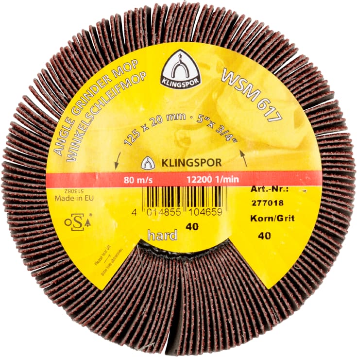 2 stk Klingspor slipeskive WSM 617, CS 310 XF, 125 x 20 mm, M14, K40