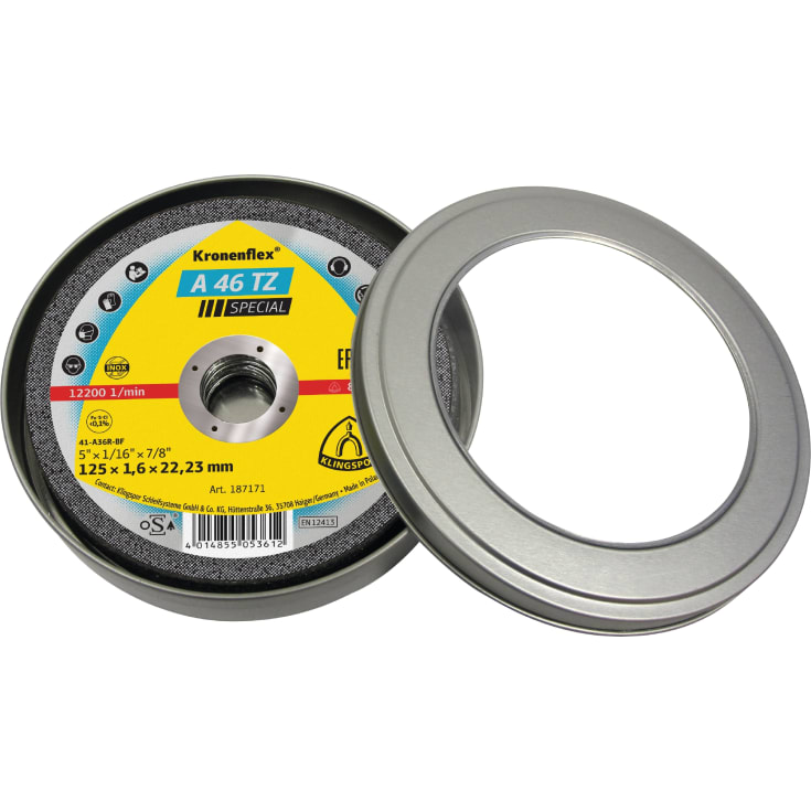 5 st Klingspor kapskiva A 46 TZ Special, 125 x 1,6 mm, Rak, 8 st.