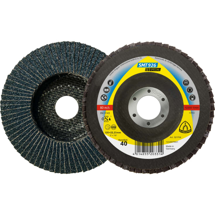 10 st Klingspor slipplattor SMT 926, 125 x 22,23 mm, K60, kupolformad