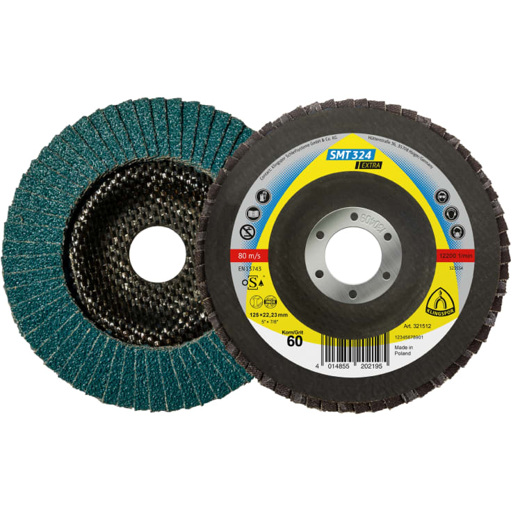 10 stk Klingspor slibetallerkner SMT 324, 125 x 22,23 mm, K60, Hvælvet
