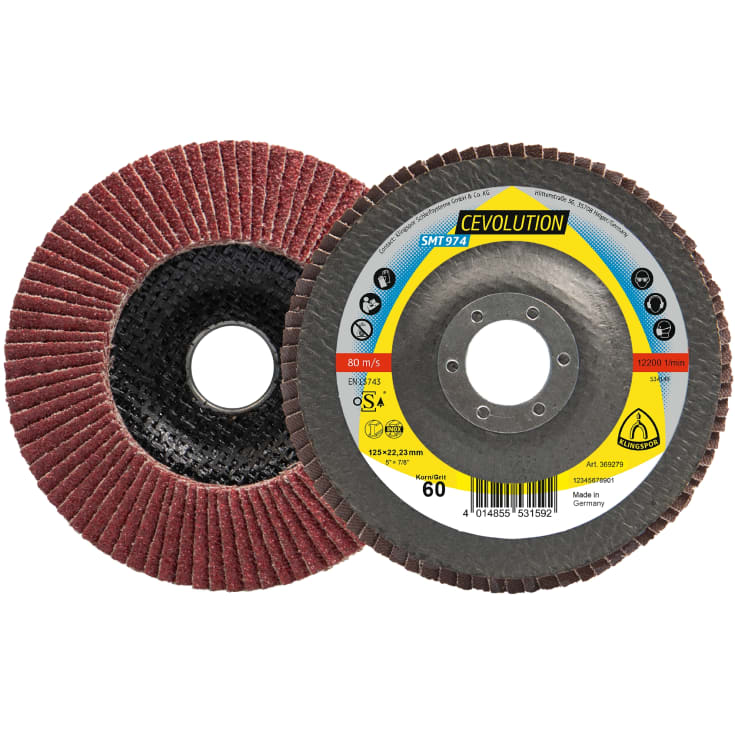 10 stk Klingspor slibetallerkner SMT 974, Keramisk, 125 x 22,23 mm, K80
