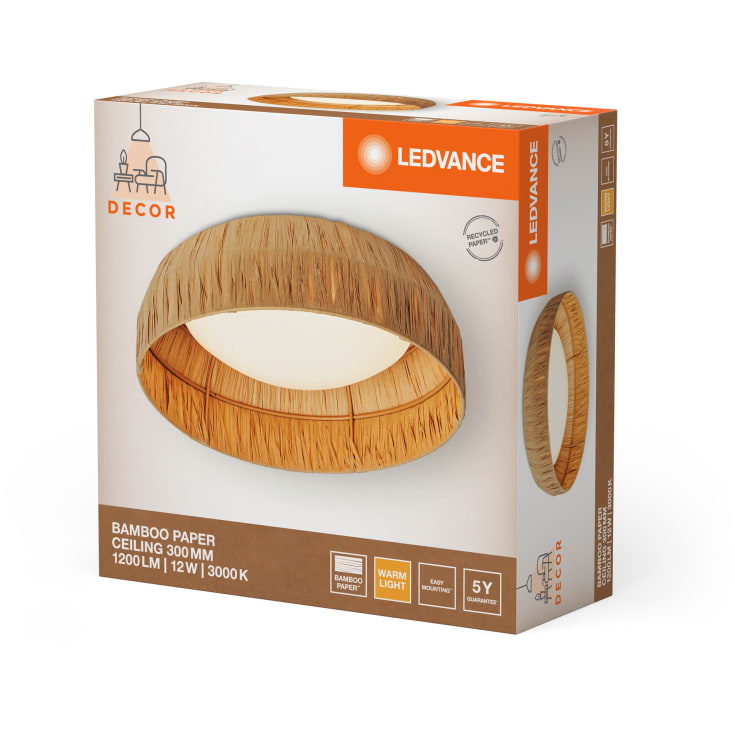 Ledvance Decor Bamboo Paper taklampa 1200lm 300mm 12W/830 brun