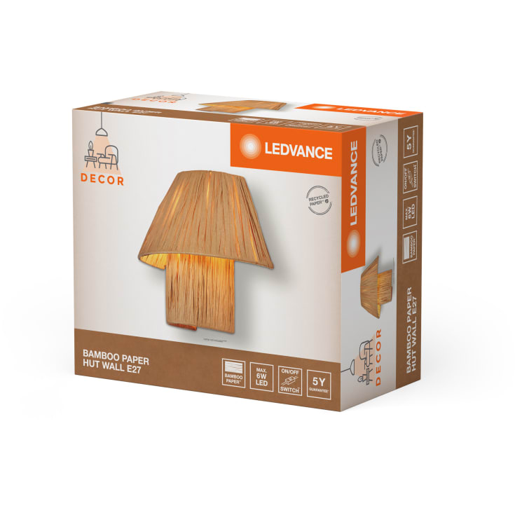Ledvance Decor Bamboo Paper Hut vegglampe 1xE27 brun