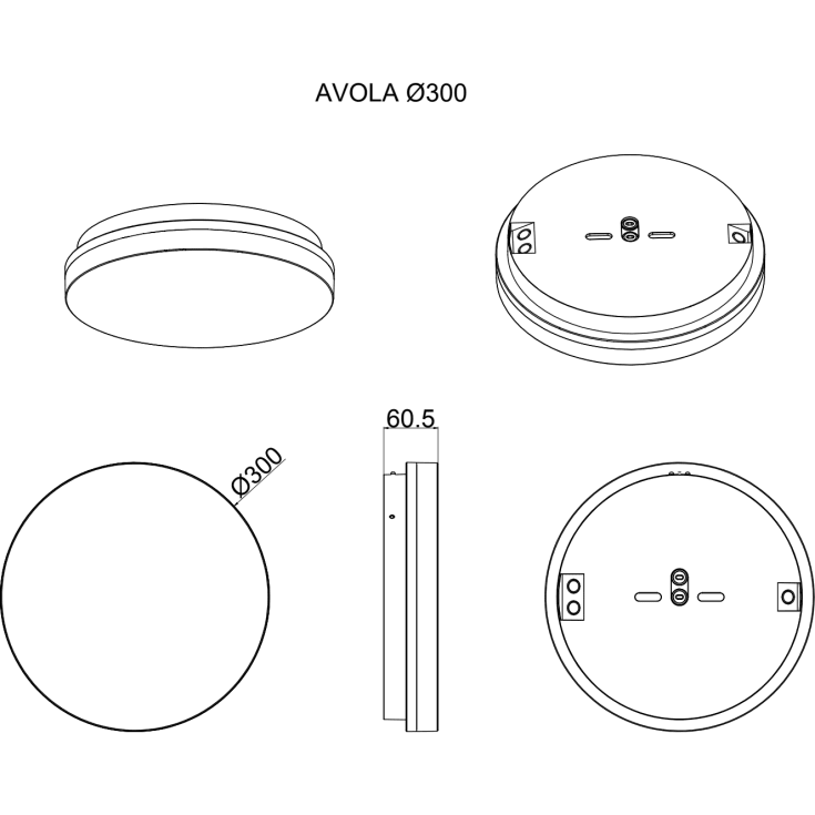 Lumenlight Avola plafond med sensor, Ø30 cm