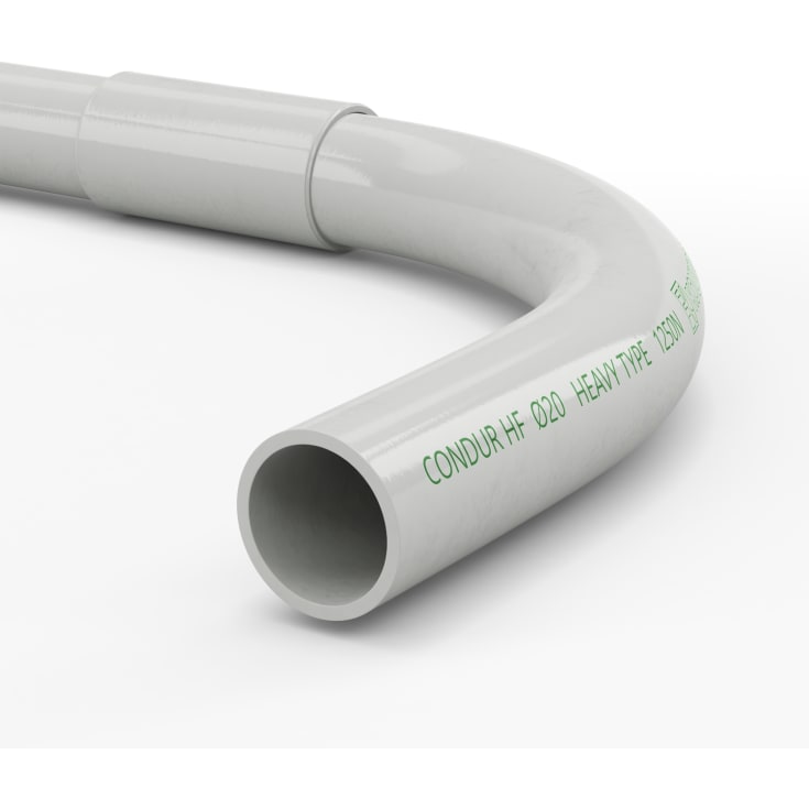 Plastbøjning 25 mm, grå